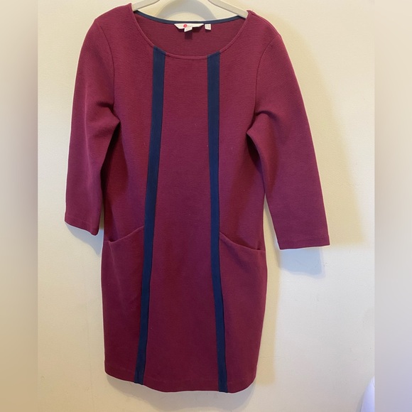 Boden Dresses & Skirts - Boden Anita Ottoman Tunic Dress burgundy and navy size 12